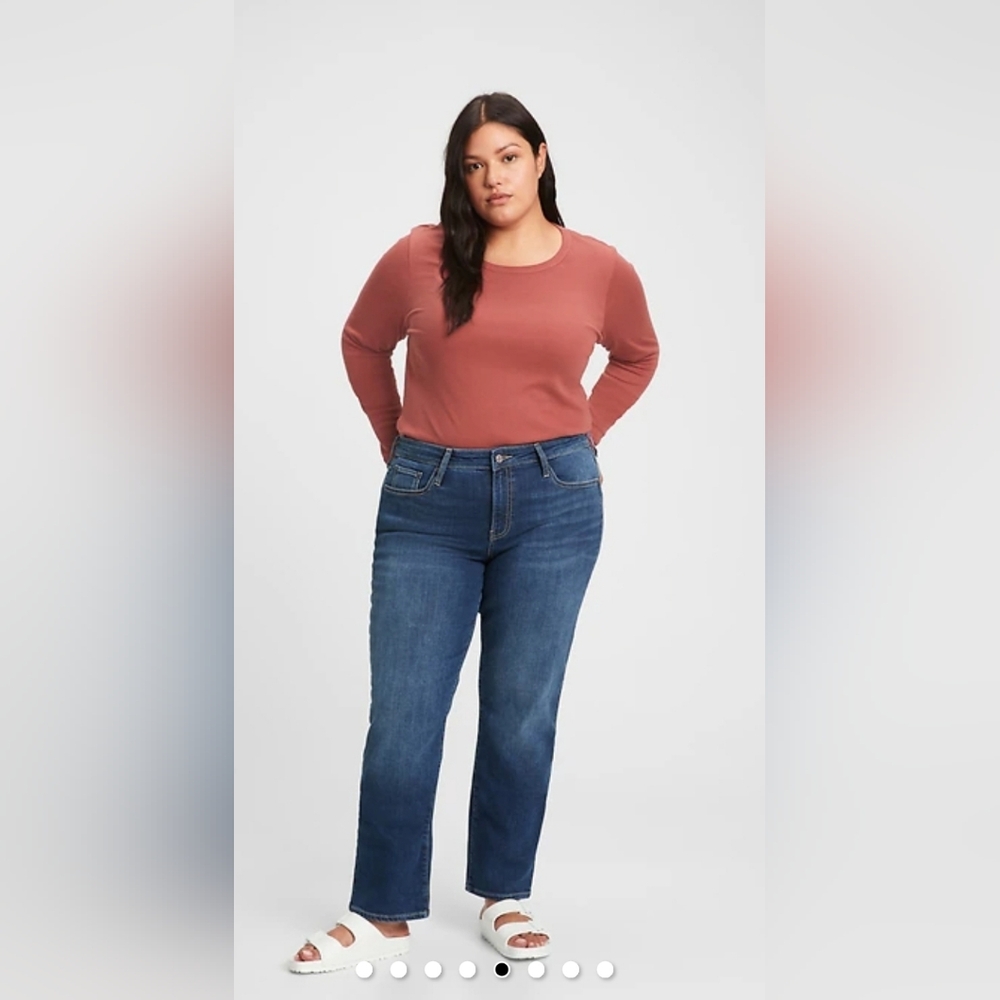 GAP Denim Mid-Rise Classic Straight Leg Blue Jeans Size 33